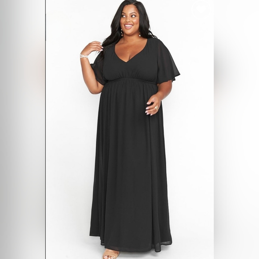Show Me Your Mumu Emily Empire Maxi Dress Black Chiffon NWT Size 3X - Picture 3 of 12